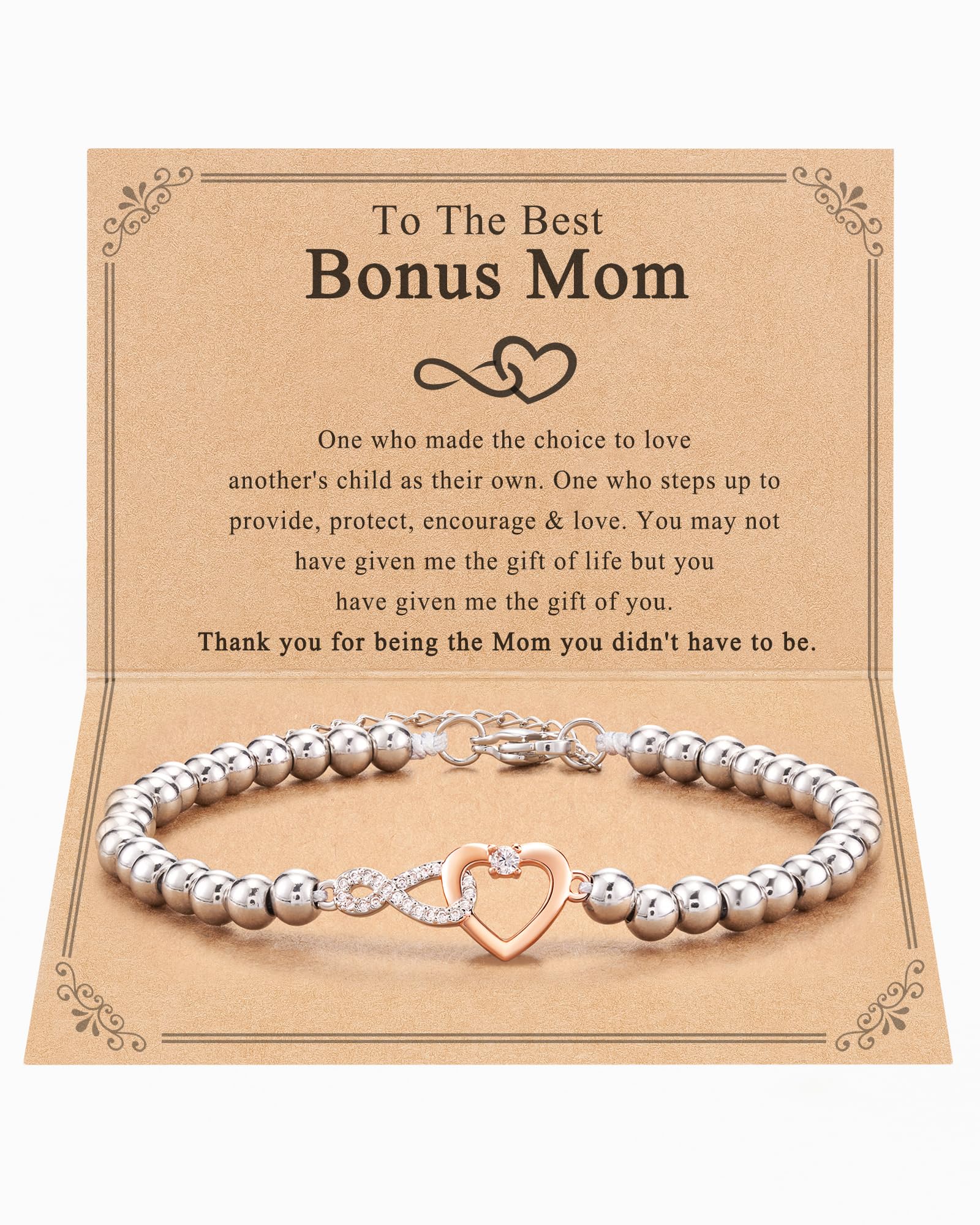 Shonyin Bonus Mom Gifts Bonus Mom Christmas Gifts for Step mom Bonus Mom Bracelet Christmas Mothers Day Valentines Day Gifts Stocking Stuffers for Women Adults 2024 2Luckey
