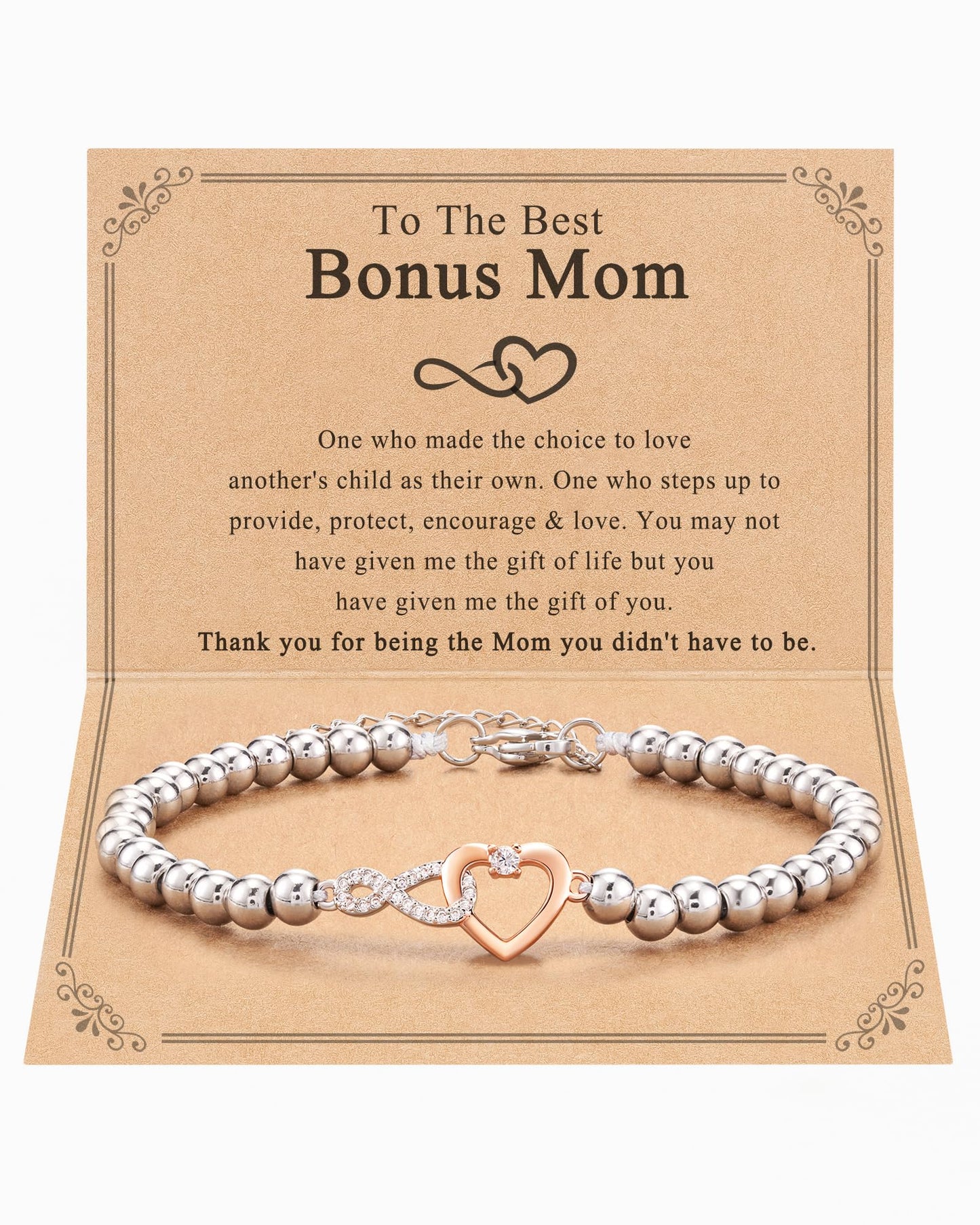 Shonyin Bonus Mom Gifts Bonus Mom Christmas Gifts for Step mom Bonus Mom Bracelet Christmas Mothers Day Valentines Day Gifts Stocking Stuffers for Women Adults 2024 2Luckey