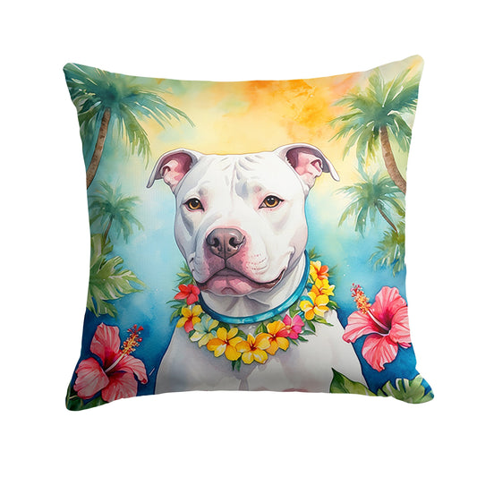 Pit Bull Terrier Luau Throw Pillow 2Luckey