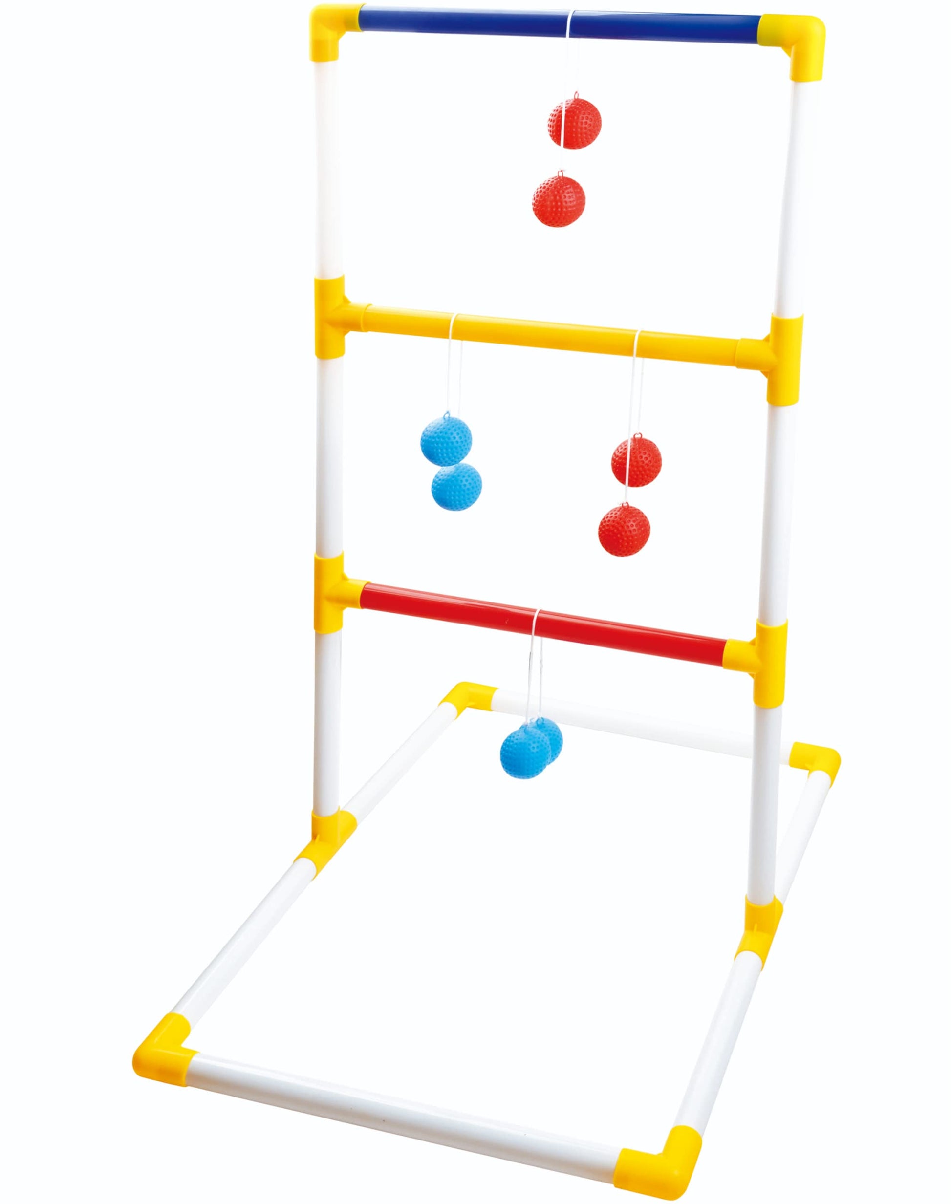 flybold 33x17x16 inches Ladder Toss Game Set - Indoor & Outdoor Game - Camping or Family Gathering Activities -Toss Across Soft Rubber Bolo Golf Balls - Yard Beach & Lawn Games for All 2Luckey