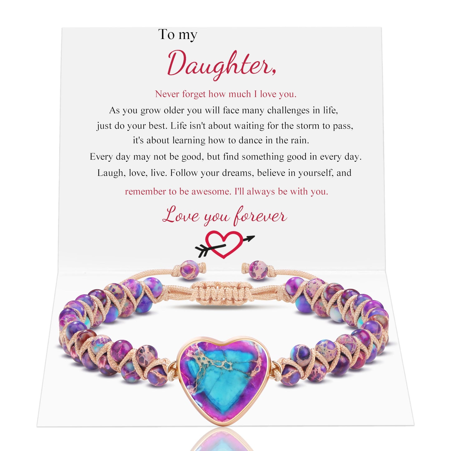 JoycuFF Christmas Gifts for Daughter Christmas Gifts from Mom Dad Bracelets for Daughter Bracelets from Mom Bracelets for Women Gifts for Women Valentines Day Mothers Day Graduation Gifts 2Luckey