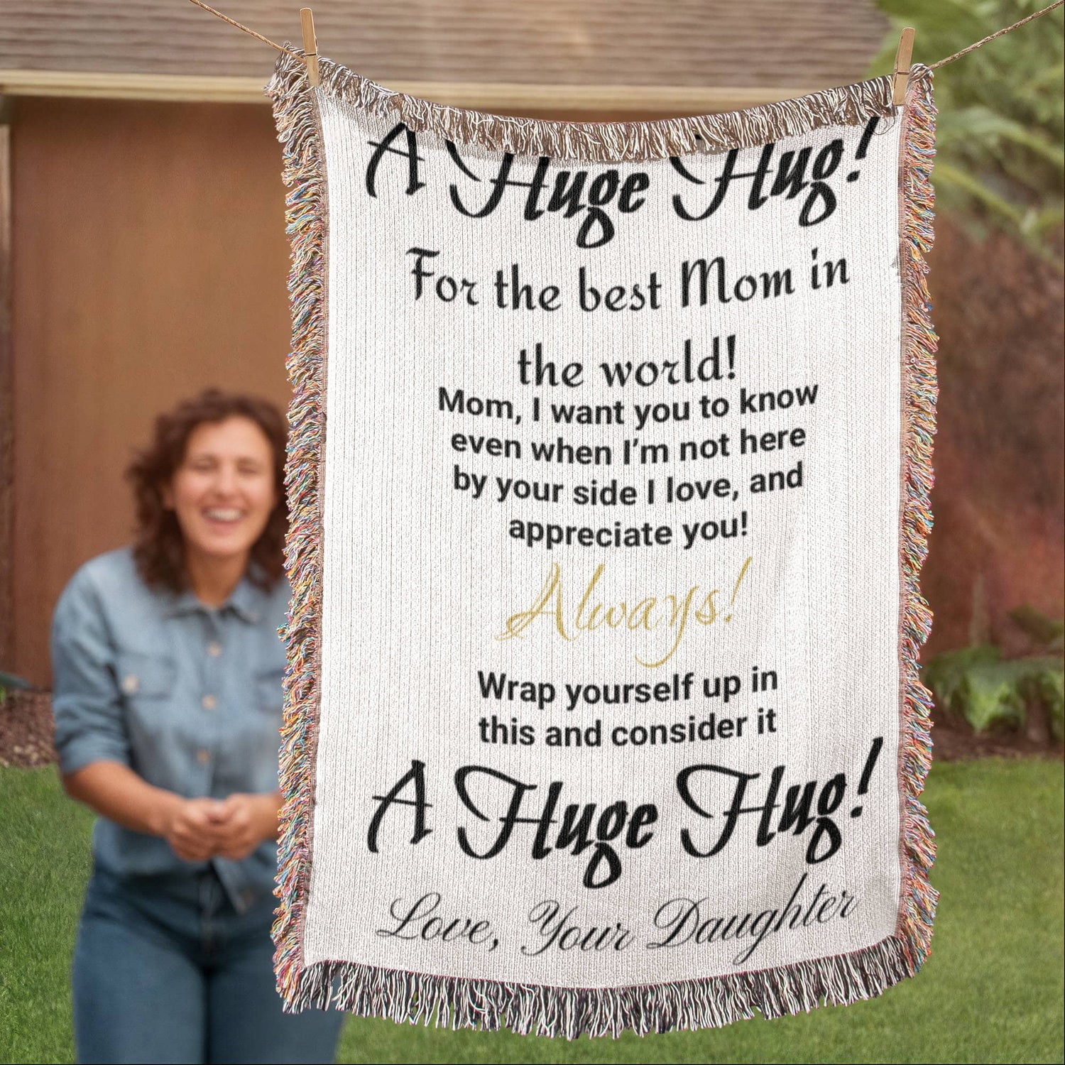 Mom's Huge Hug Blanket ShineOn Fulfillment