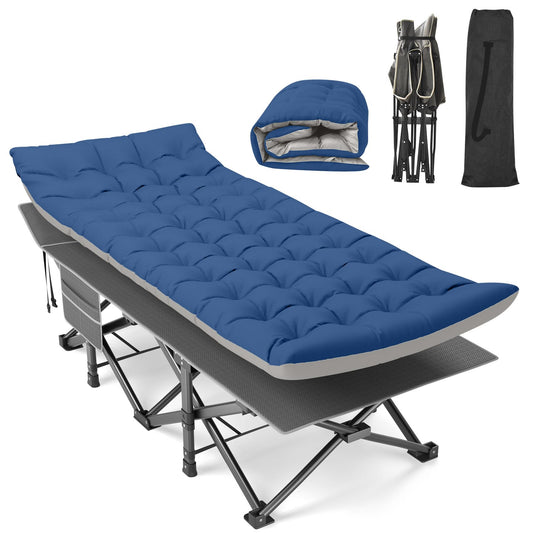 Suteck Camping Cot 32In XXL Folding Camping Cot Heavy Duty Sleeping Bed for Adults 1200D Double Layer Oxford Cots for Camping W/Pilllow Cushion Carry Bag for Home Office Nap Beach Travel 2Luckey