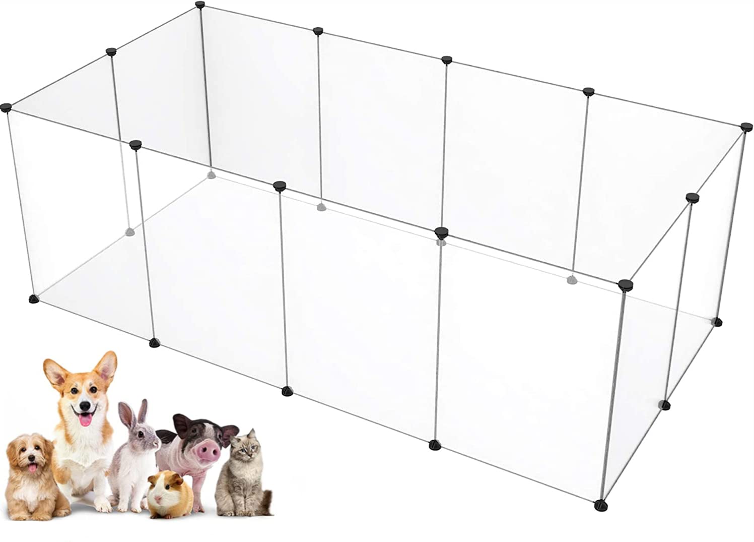 Pet Playpen24 Inch Tall Puppy Playpen Portable Small Animals Playpen Pet Fence Yard Fence for PuppyBunnyGuinea PigsFerretsMiceHamstersHedgehogsTurtles 2Luckey